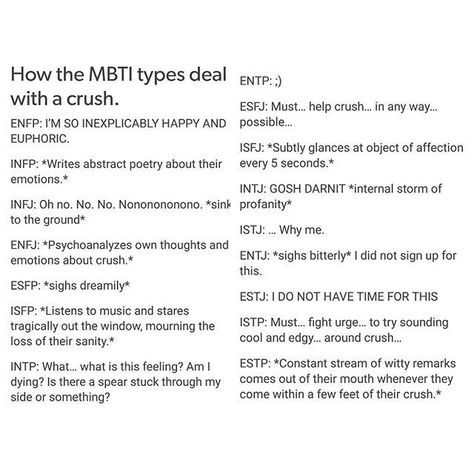 Mbti With A Crush, Isfp With Crush, Myers Briggs Funny, When An Infj Has A Crush, Infj Crush Feelings, Mbti When They Have A Crush, Enfp Crush, Infj Crush, Abstract Poetry