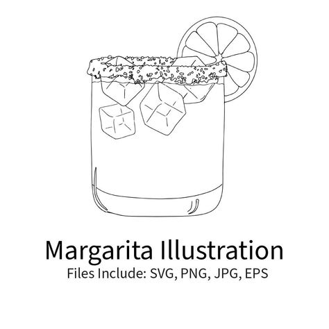 Margarita Illustration, Tropical Margarita, Cake Art Print, Drink Vector, Margarita Party, Lime Slice, Spicy Margarita, Svg Wedding, Margarita Cocktail