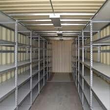 Container Workshop, Shipping Container Homes Cost, Shipping Container Workshop, Shipping Container Sheds, Shipping Container Storage, Built In Shelving, 40ft Shipping Container, Shipping Container Buildings, Container Homes Cost