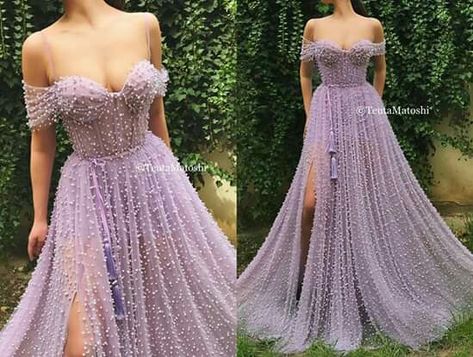 Teuta Matoshi Duriqi Couture 2019. Teuta Matoshi Dresses Purple, Teuta Matoshi Gown Purple, Teuta Matoshi Wedding, Matoshi Gown, Light Purple Wedding Dress, Teuta Matoshi Gown, Teuta Matoshi Dresses, Matoshi Dress, Constellation Wedding