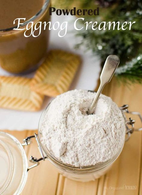 Powdered Eggnog Creamer - takes few ingredients and is really easy to make - you can have your own DIY coffee creamer in no time! Eggnog Creamer, Powdered Coffee Creamer Recipe, Eggnog Coffee, Homemade Coffee Creamer Recipe, Diy Coffee Creamer, Keto Coffee Creamer, Powder Coffee Creamer, Vanilla Coffee Creamer, Homemade Dry Mixes