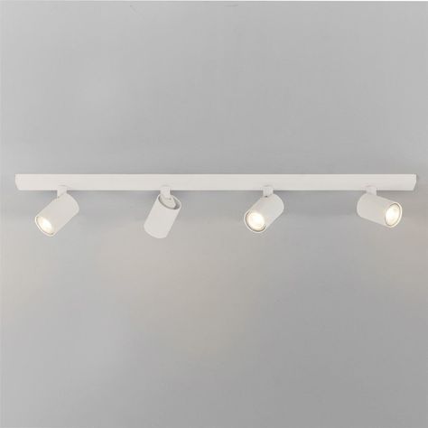 Ascoli Four Bar by Astro Lighting — | ECC Types Of Ceilings, Bar Ceilings, Astro Lighting, Wall Spotlights, Spot Plafond, White Bar, Spot Lights, Ceiling Spotlights, Dimmable Lamp