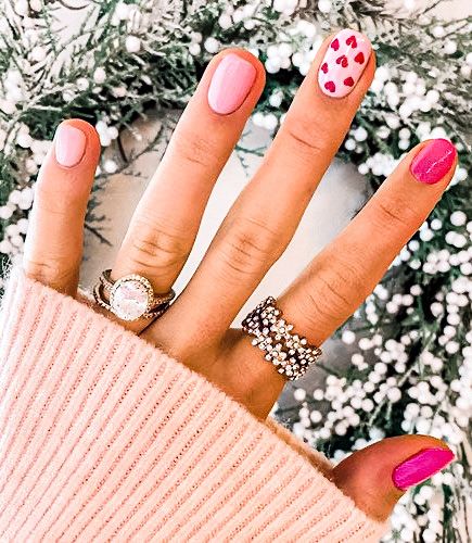 Diy Valentine's Nails, Valentines Day Nails, Heart Nail Designs, Valentine Nail Art, February Nails, Heart Nail Art, Nail Designs Valentines, Nail Blog, Heart Nails