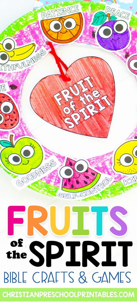 Fruit Of The Spirit Lessons, Fruit Of The Spirit Printable, Sunday School Projects, Spirit Game, Christian Preschool, Fruit Crafts, Sunday School Classroom, Sunday School Crafts For Kids, Preschool Bible