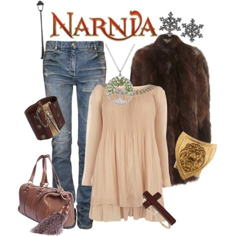 Narnia - The Chronicles of Narnia, created by marybethschultz on Polyvore Narnia Style Outfit, Narnia Inspired Outfits Casual, Narnia Inspired Outfits, Book Inspired Outfits, Narnia Fashion, Nerdy Outfits, The Chronicles Of Narnia, Movie Inspired Outfits, Disney Inspired Fashion