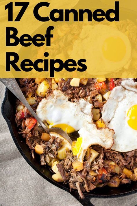 From meat pies to stroganoff to beef hash and eggs. Learn to can your own beef so you're always ready in a pinch. Recipes Using Canned Beef Chunks, Keystone Canned Beef Recipes, Canned Roast Beef Recipes Dinners, Canned Roast Beef Recipes Meals, Beef In A Can Recipes, Canned Meat Recipes Dinners, Canned Beef Recipes Simple, Recipes With Canned Roast Beef, Can Roast Beef Recipes