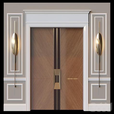 Door Trim Styles, Modern Classic Door, Pillar Design Interior, Hotel Doors Design, Modern Interior Door, Diy Furniture Building, Interior Door Trim, House Main Door Design, Single Door Design