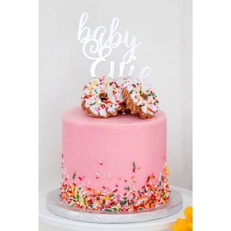 Pink Sprinkle Donut Cake, Sweet One Birthday Smash Cake, Donut Sprinkle Cake, Doughnut Smash Cake, Donut Theme Birthday Cake, Pink Donut Cake, Donut Smash Cake, Confetti Cake Recipes, Shot Party