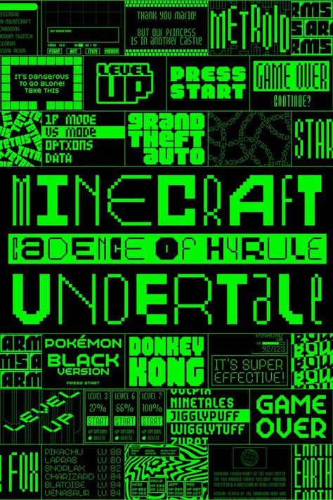 Logo Font Design, Retro Games Poster, Computer Font, Pixel Font, Logo Graphic Design, 타이포그래피 포스터 디자인, Poster Fonts, Logo Font, Tshirt Printing Design