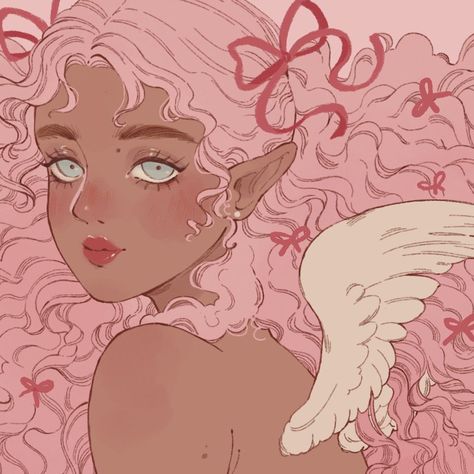 Pink Angel, Pink Hair, Illustrator, Angel, On Twitter, Twitter, Hair, Pink