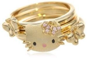 Hello kitty ring set Hello Kitty Jewelry Gold, Hello Kitty Butterfly, Gold Hello Kitty, Hello Kitty Jewelry, Hello Kitty Clothes, Latest Jewellery Trends, Belly Jewelry, Stack Ring, Stacking Ring Set