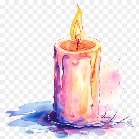 Watercolor Candle Clipart Watercolor Candle, Watercolor Candles, Candle Illustration, Candle Clipart, Crown Illustration, Steampunk Gears, Cute Candles, Ribbon Wrap, Watercolour Gift