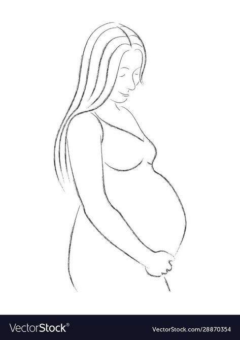 Drawing Of A Pregnant Woman, How To Draw A Pregnant Woman, Pregnancy Drawing Sketches, How To Draw Pregnant Women, Teenage Pregnancy Drawing, Pregnant Lady Drawing, Drawing Pregnant Women, Pregnancy Art Drawing, Pregnant Women Drawing