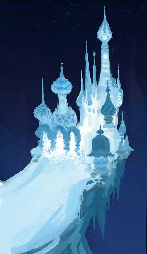 Frozen Elsa's ice castle concept art Scott Watanabe, Ice Castle, Frozen Art, Ice Palace, Disney Enchanted, Bg Design, Disney Concept Art, Art Disney, Visual Development