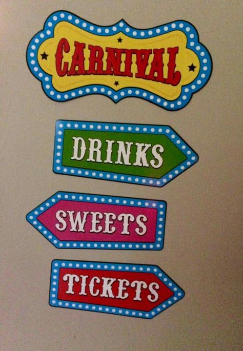 Signs Game Signs, Circus Signs, Carnival Signs, Teacher Appreciation Doors, Dulceros Halloween, Carnival Birthday Party Theme, Kids Carnival, Free Wall Art, Carnival Themed Party