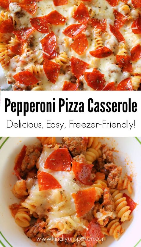 Meatball And Pepperoni Pasta Bake, Pepperoni And Sausage Pizza Casserole, Pepperoni Pasta Bake Casseroles, Baked Pasta With Pepperoni, One Pot Pepperoni Pizza Pasta, Pepperoni Pizza Pasta Casserole, Pepperoni Pizza Pasta Bake, Uses For Pepperoni, Pepperoni Pasta Casserole