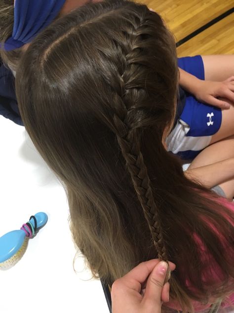 Half French Braid Half Down, Half Up Half Down French Braid, French Braid Hairstyles Pigtails, French Braids To Pigtails, Half French Braid, French Braids Into Pigtails, Half Up French Braid Pigtails, French Braid Pigtails Long Hair, Half French Braids