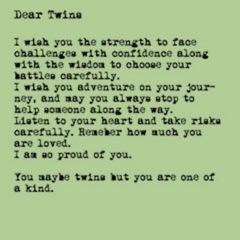 A letter to twins on their 16th birthday. www.twinsgiftcompany.co.uk Debut Message, Twin Mom Humor, 16th Birthday Quotes, Twin Things, Boy 16th Birthday, Aunt Quotes, Teaching Boys, Boy Girl Twins, Birthday Letters