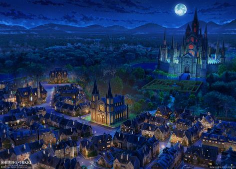 ArtStation - Gothic map [Shining Nikki] Road Scenery, Games Background, Moon Mountain, Anime Places, Planets Wallpaper, Scenery Background, Star City, Paper Games, Shining Nikki