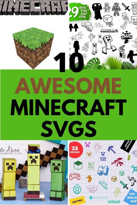 If you are planning a minecraft party or want to do some Minecraft crafting, then you need to check out this list of great Minecraft SVGs and Cut files. This list has everything you need including Minecraft logo SVG, Minecraft Creeper SVG, Minecraft Sword SVG and more! #SVG #Minecraft #MINECRAFTSVG #Cricut #BrotherScanandCut Minecraft Birthday Party Decorations Cricut, Minecraft Cricut Projects, Minecraft Silhouette, Cricut Minecraft, Minecraft Cards, Minecraft Classroom, Minecraft Svg, Minecraft Printables Free, Minecraft Font