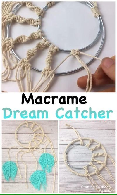 Easy Macrame Knots, Diy Dream Catcher Tutorial, Atrapasueños Diy, Dekorasi Bohemia, Macrame Dreamcatcher, Simpul Makrame, Dream Catcher Patterns, Dream Catcher Tutorial, Dream Catcher Decor