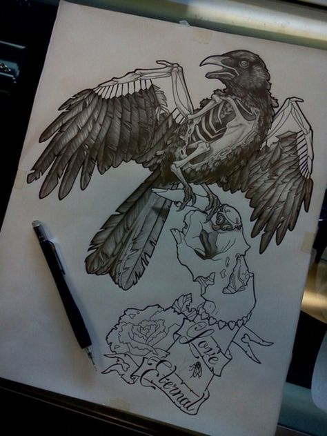 sick bird with zombie hand A Drawing, Skeleton