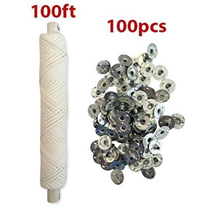 $5.99 CozYours BRAIDED WICK SPOOL 100FT WITH 100 CANDLE WICK SUSTAINER TABS, (candle wicks for candle making) Candle Making Machine, Candle Making Instructions, Candle Making Equipment, Wick Tabs, Hand Dipped Candles, Candle Wicks, Candle Making Wax, Candle Projects, Candle Making Business