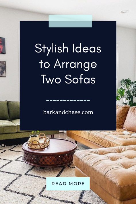 Discover stylish ideas for arranging two sofas in your living room. This pin features great layouts that make your space inviting and functional, targeting perfect sofa arrangements. Sofas In Living Room, Two Sofas, Two Couches, Mirrored Furniture, Livingroom Layout, Large Living Room, Furniture Arrangement, Room Layout, Small Living Room