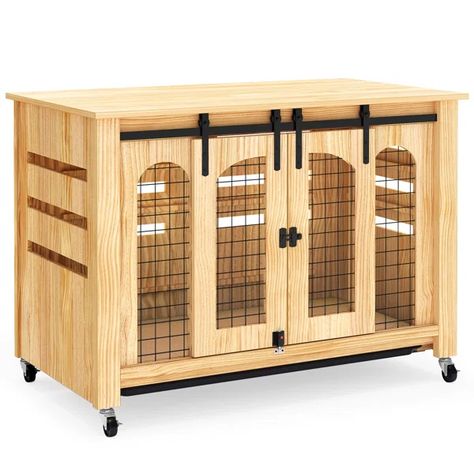 Coleshill 41.7'' Dog Crate Furniture For Large Medium Dogs Large Dog Crate Furniture, Medium Dog Crate, Outdoor Dog Kennel, Wood Dog Crate, Indoor Dog House, Cat Crate, Unique Side Table, Large Dog Crate, Dog Box