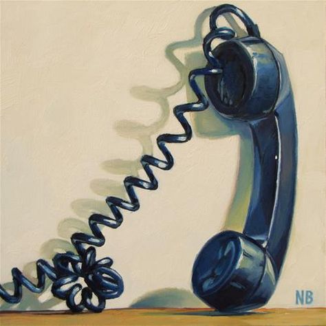 Telephone Painting, Meaningful Objects, 30 Challenge, Antique Phone, Vintage Phones, Sketch A Day, Old Phone, T Art, Mid Century Modern Art