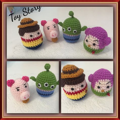 Toy Story Tsum Tsum. Crochet Toy Story, Free Crochet Toy Patterns, Toy Story Crafts, Cow Toys, Jessie Toy Story, Diy Crochet Patterns, Gold Coast Queensland, Toy Diy, Crochet Disney