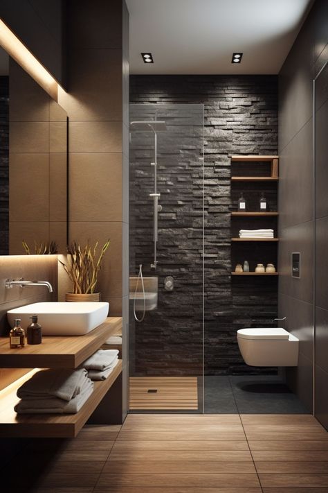 Dark Master Bath, Bathroom Design Styles, Modern Bathroom Remodel, Best Bathroom Designs, Home Remodeling Diy, Powder Room Design, Small Bathroom Makeover, Annual Sale, Upstairs Bathrooms