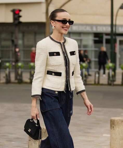 Chanel Blazer Outfit, Chanel Outfits Women, Chanel Aesthetic Outfit, Chanel Jacket Outfit, Chanel Style Outfits, Chanel Inspired Outfit, Chanel Cardigan, Chanel Blazer, Giacca In Tweed