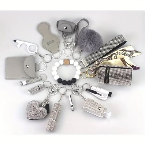 Gorgeous Silver Rhinestone Women’s Self-Defense Keychain Offers So Many Options. Multiple Keychains Can Be Made To Keep In Your Purse, Backpack, Car, Desk, Etc. Plus, It Makes A Beautiful Accessory. Faux Leather. New Without Tags Alarm Keychain, Safety Keychain, Self Defense Keychain, Self Defense Tools, Mini Accessories, Keychain Set, Dress Shoes Womens, Keychain Gift, Silver Rhinestone