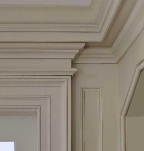 Moulding Design, Craftsman Style Interiors, Coffer Ceiling, Chateaux Interiors, Millwork Details, Classical Interior, Historic Renovation, House Trim, Feature Wallpaper