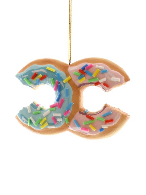 Dimentions: 2.5" x 4.5" Material: Glass Preppy Christmas Decor, Donut Ornament, Biscuit Home, Cody Foster, Doll Ornaments, Food Ornaments, Preppy Christmas, Handcrafted Ornaments, Christmas Place