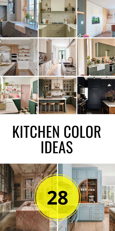 Top 28 Kitchen Color Ideas for 2024: Transform Your Space | Home Design - placeideal.com Paint Colors For Brown Cabinets, Earthy Warm Kitchen, Rustic Kitchen Color Ideas, Warm Kitchen Ideas, Bright Kitchen Colors, Birch Kitchen Cabinets, Neutral Kitchen Colors, Kitchen Cabinet Color Schemes, Small Kitchen Colors