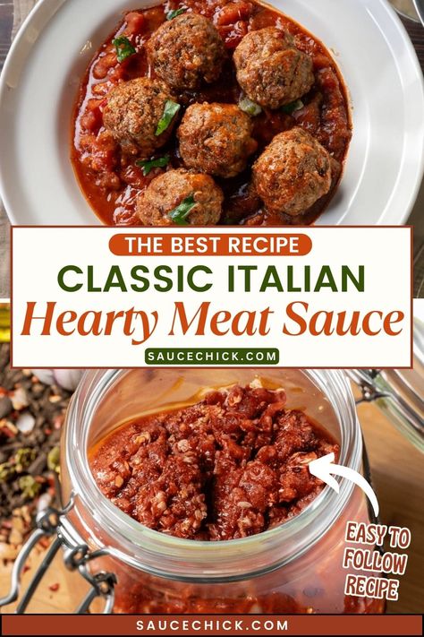 hearty meat sauce recipe Mushroom Spaghetti Sauce, Meat Sauce Recipe, Pasta Lasagna, Meat Sauce Recipes, Creamy Garlic, Meat Sauce, Garlic Parmesan, Spaghetti Sauce, Italian Sausage