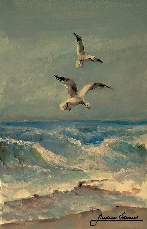 PAINTER EDUARD GARDUN..FINE ART NOVA SLIKA...NEW IMAGE OIL PAINTING SIZE 20 X 30 CM SCENE SEAGULLS C R O A T I A House By The Sea, Expressionist Painting, Boat Painting, Landscape Artist, Gloucester, Seascape Paintings, Museum Of Fine Arts, Birds Painting, Modern Painting