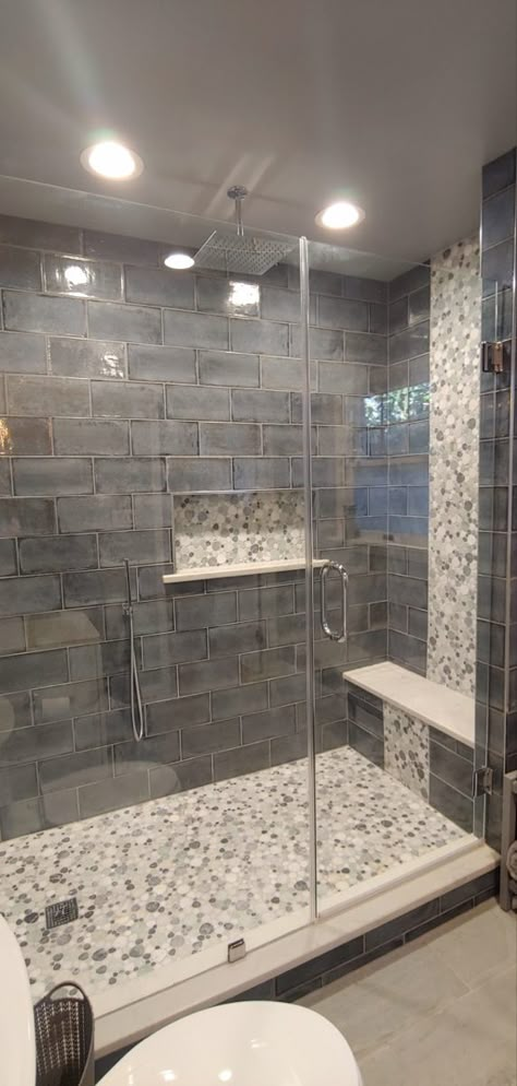 Bathroom Decor 2023, Shower Wall Tiles, Bedroom Baddie, Home Lounge Room, Master Shower Tile, Home Lounge Room Bar, Tiled Showers, Whimsy Goth Bedroom, Baddie Apartment Ideas