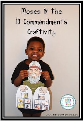 Moses and the 10 Commandments Craftivity with several printing options, color and black & white and easy to assemble #Biblefun 10 Commandments Preschool, 10 Commandments Craft Preschool, Israelites In The Wilderness, Moses And The 10 Commandments, Moses Ten Commandments, Moses 10 Commandments, 10 Commandments Craft, Bible Buddies, 2025 Crafts