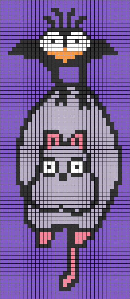 Alpha pattern #78910 | BraceletBook Pixel Art Pattern Ghibli, Alpha Patterns Crochet Studio Ghibli, Soot Sprite Alpha Pattern, Ghibli Pixel Pattern, Princess Mononoke Alpha Pattern, Pixel Studio Ghibli, Easy Grid Patterns, Over The Garden Wall Alpha Pattern, Studio Ghibli Knitting Patterns