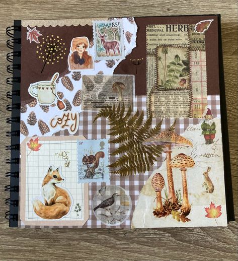 #scrapbooking #journal #junkjournal #cozy #theme #autumn #seasons #brown Scrapbook Brown Theme, November Scrapbook Ideas, Autumn Scrapbook Ideas, Autumn Journal Page, Autumn Scrapbook Layouts, Hobby Journal, Journal Autumn, Autumn Scrapbook, Autumn Journal