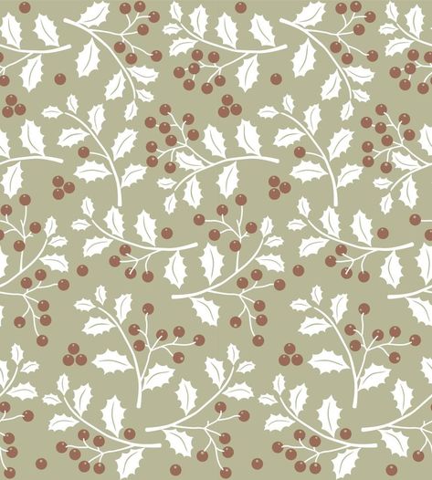 Seamless Pattern of Christmas Holly leafs and Berries - Christmas Vector Design Puzzle Purse, Mistletoe Pattern, Holly Pattern, Christmas Leaves, Christmas Vector, Vector Infographic, Christmas Painting, Leaf Template, Infographic Template