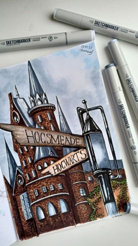 Harry Potter Related Paintings, Harry Potter Colored Pencil Drawings, Harry Potter Marker Art, Harry Potter Acrylic Painting Easy, Sketch Harry Potter, Harry Potter Art Painting, Harry Potter Drawing Ideas, Harry Potter Drawing, Harry Potter Sketch