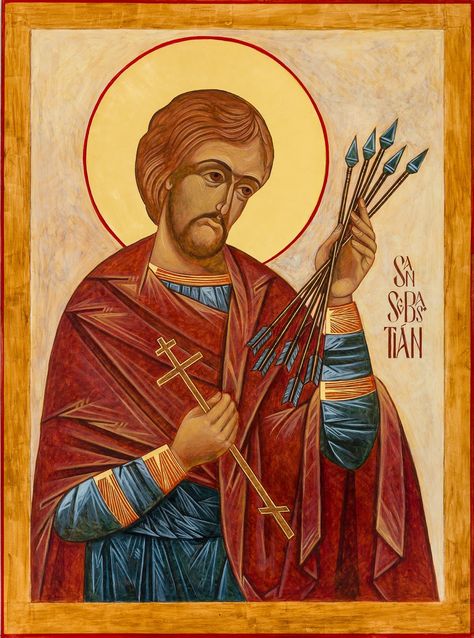 Saint Sebastian, Lady Of The Lake, Eastern Orthodox Church, St Sebastian, Eastern Orthodox, Greek Orthodox, Catholic Art, Orthodox Icons, Patron Saints