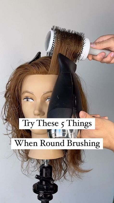 Try these 5 hairstyling tips! When using a round brush #authenticbeautypartner . So many people express to me how they wish their styling would improve. Sometimes it’s the slightest changes that make the biggest difference! Product selection and product application is also a crucial part of a beautiful style! . Product Used: @authenticbeautyconcept.us 🍃 Amplify Mousse - applied from roots to ends, generously, and layered throughout the entire hair in sections to build a strong foundation of How To Use A Round Brush, Hairstyles Blowdry, Hairstyling Tips, Round Brush, So Many People, Beautiful Style, Many People, Foundation, Hairstyles