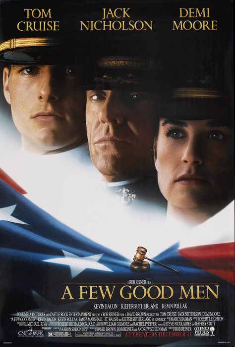 "Cuestión de Honor" ("A Few Good Men", 1992). Dir. Rob Reiner. Stars: Tom Cruise, Jack Nicholson, Demi Moore, Kevin Bacon, Kiefer Sutherland, Kevin Pollak. Best Man Movie, A Few Good Men, Vintage Films, Film Vintage, Good Men, Tommy Lee Jones, Ingmar Bergman, Kiefer Sutherland, Kevin Bacon