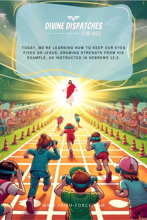 Stay focused with #FaithForceKids 🌟 Hebrews 12:2 teaches us to fix our eyes on Jesus, our role model in faith. Craft your Vision Binoculars and spot the joy and strength He offers as you run life’s race. Keep your eyes on the ultimate prize! #FocusFinders 🏃💫 Run The Race Craft For Kids, Faith Craft, Hebrews 12 2, Devotions For Kids, Jesus Crafts, Biblical Wisdom, Biblical Parenting, Hebrews 12, Uplifting Bible Verses