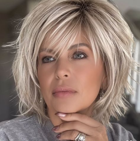 Med Short Haircuts, Short Shaggy Haircuts Choppy Layers Fine Hair Bob Hairstyles Curly, Choppy Layers Fine Hair, Saved Haircuts, Short Hair Platinum, Haircuts Choppy Layers, Layers Fine Hair, Haircuts For Thinning Fine Hair, Short Shaggy Haircuts Choppy Layers